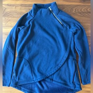 Athleta Cozy Karma Asym Pullover M Enchanted Blue Soft Sweatshirt